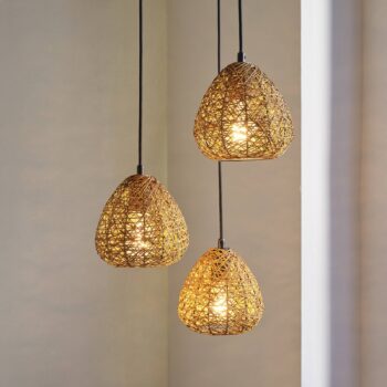 OSRAM závesné svietidlo Decor Paper Drop, 3-pl. okrúhla, béžová, E27