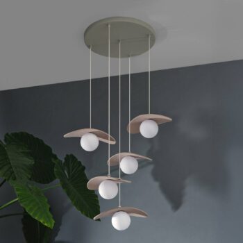 OSRAM závesné svietidlo Decor Pearl, 5-pl., béžové, plsť, G9