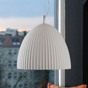 OSRAM závesné svietidlo Decor Plaster Routes Bell, biela, sadra, E27