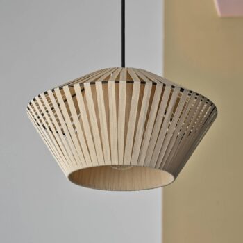 OSRAM závesné svietidlo Decor Stripes Ø 30,5 cm, béžová, textil, E27