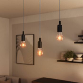 OSRAM závesné svietidlo VINTAGE 1906 BELL čierna plastová Ø 9 cm