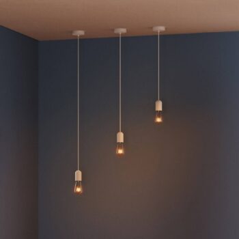 OSRAM závesné svietidlo VINTAGE 1906 ROUND, biele, sadra, Ø 12 cm