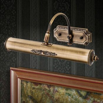 Obrazové svetlo Gustav v starožitnej mosadzi 38 cm