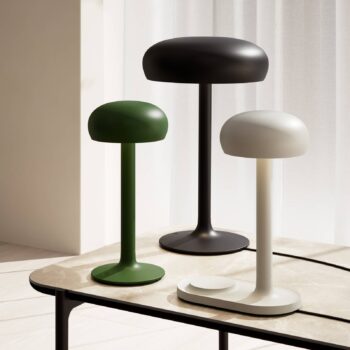 PLEASE WAIT to be SEATED Akumulátorová stolová lampa Emendo, zelená, IP44