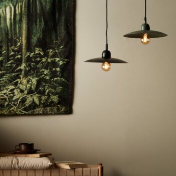 PR Home závesné svietidlo Como, čierne, Ø 28 cm, kov, zástrčka