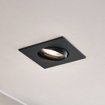 PRIOS Vstavané svietidlo Fibur, čierne, 9 cm, GU10