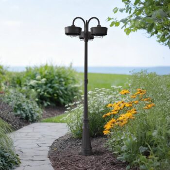 PRIOS exterierove LED svietidlo Thorus, 204 cm, čierne, 3-pl., IP44