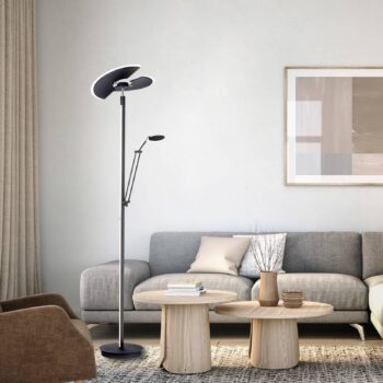 PURE Mutil LED stojacia lampa, lampa na čítanie, antracitová