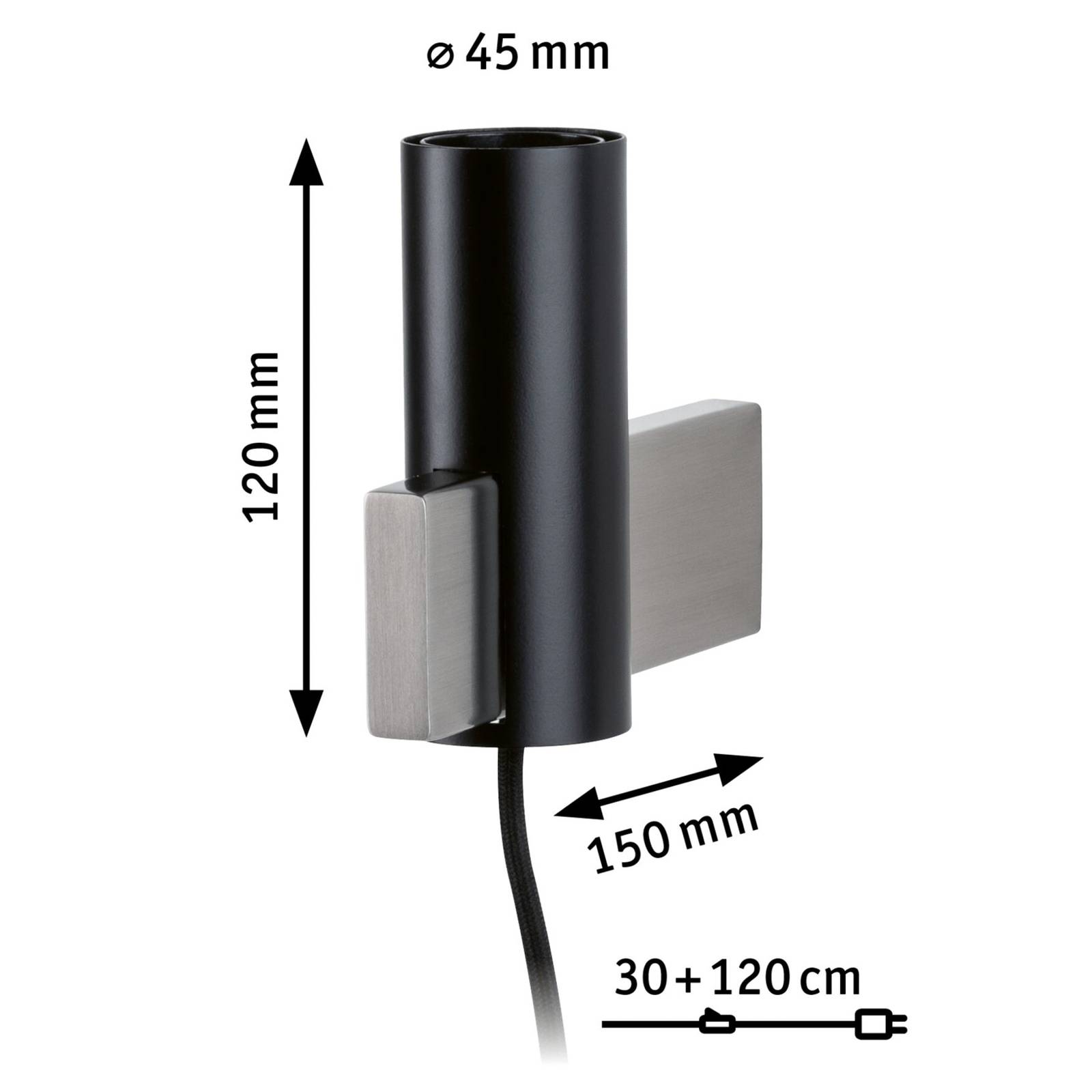 Paulmann Aik nástenné svietidlo s káblom zástrčkou Paulmann Aik nástenné svietidlo s káblom zástrčkou