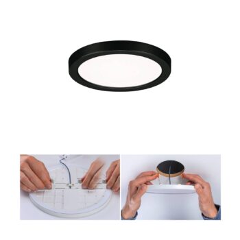 Paulmann Areo LED panel okrúhly čierny 4000K Ø11,8cm