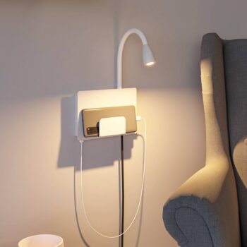 Paulmann Halina USB nástenné svetlo, flexibilné rameno, biela