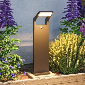 Paulmann Juntea LED svetlo na chodník, hliník, antracit, senzor