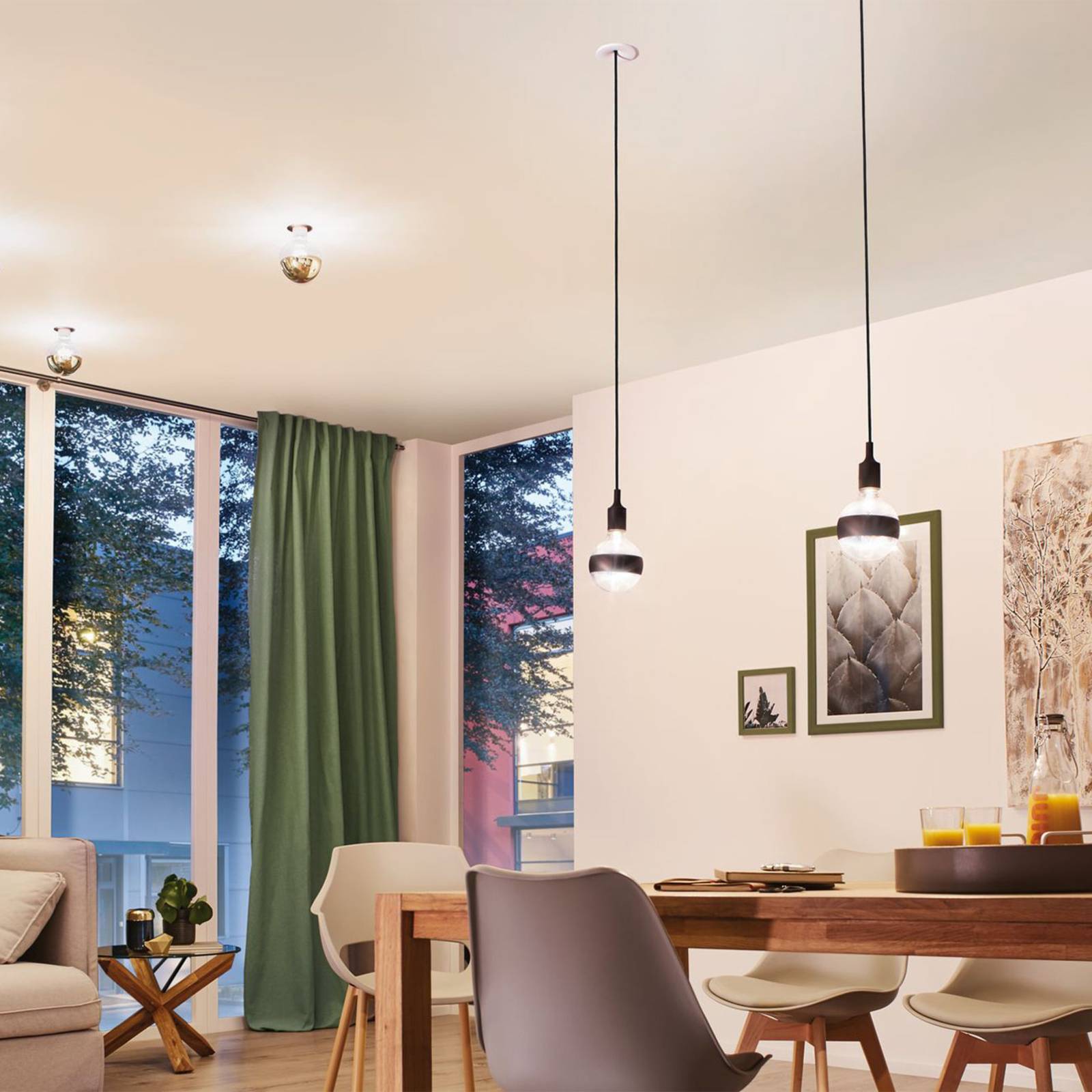 Paulmann LED E27 6,5W G125 kruhové zrkadlo čierna Paulmann LED E27 6,5W G125 kruhové zrkadlo čierna