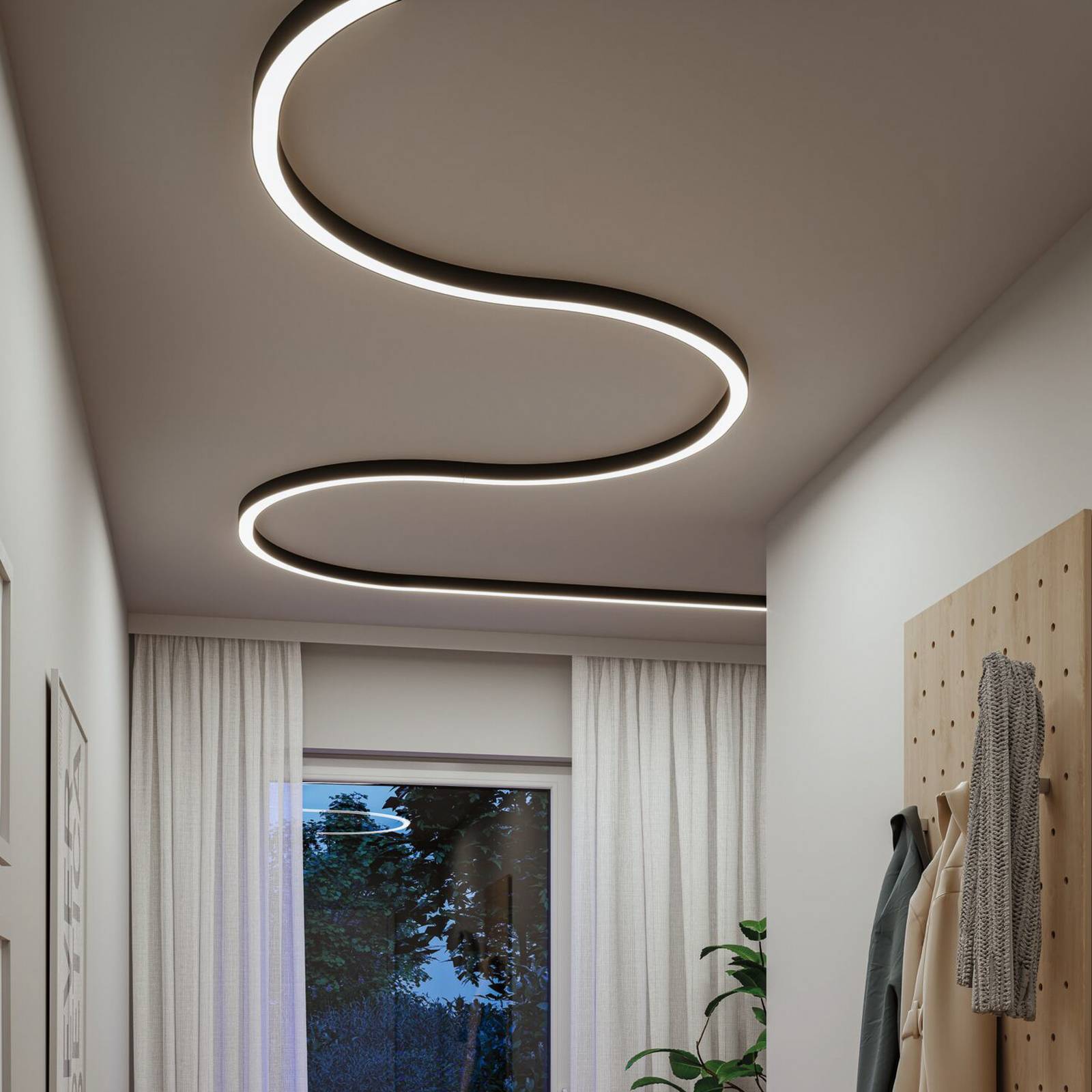 Paulmann LED svetelná lišta Linion, čierna, 90° ohyb, 3 000 K Paulmann LED svetelná lišta Linion, čierna, 90° ohyb, 3 000 K