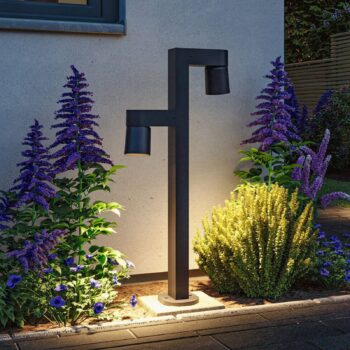 Paulmann LED svetlo na chodník Kimu 2, antracitová farba, 2 svetlá, 2 200 K