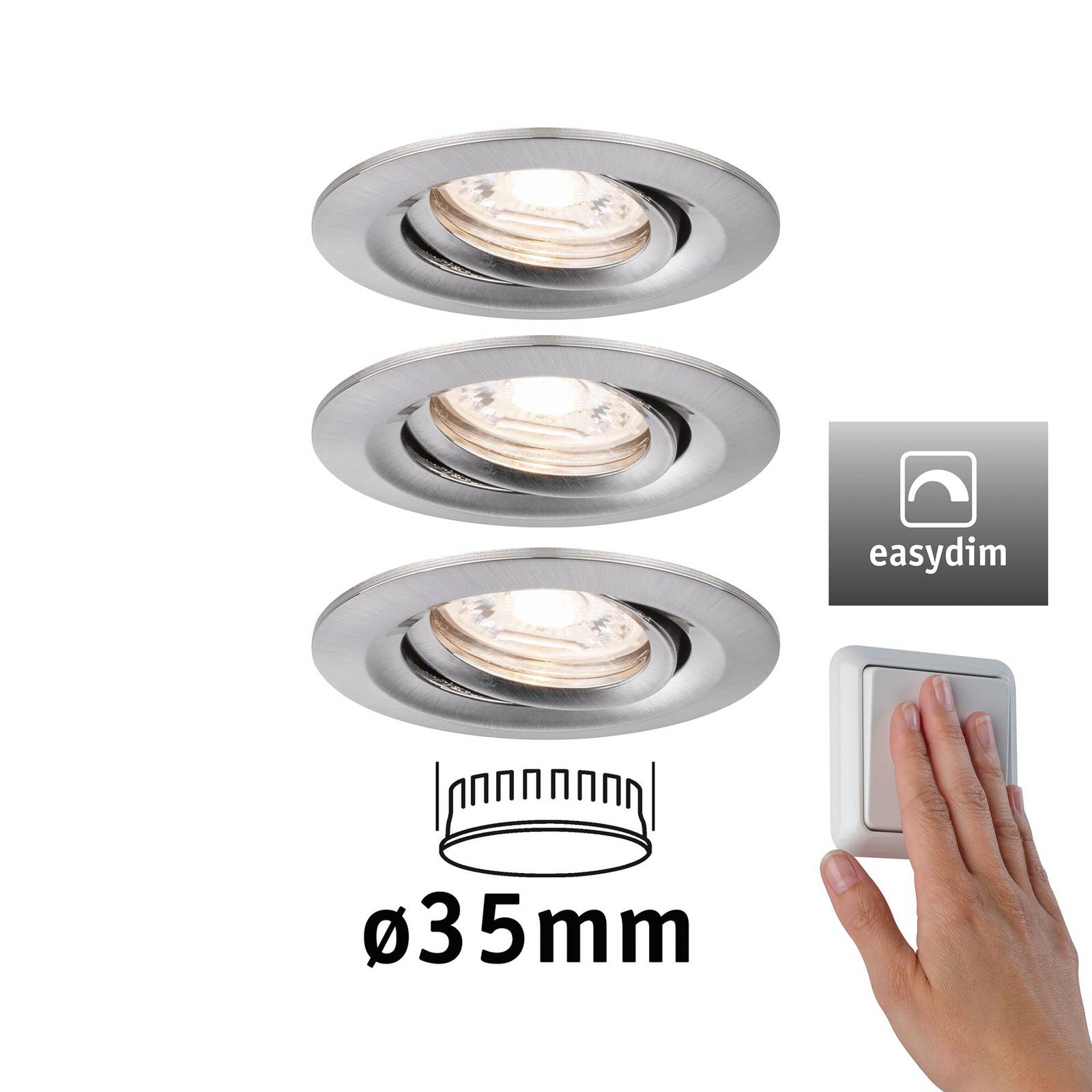 Paulmann Nova mini Plus LED easydim 3 kusy železo Paulmann Nova mini Plus LED easydim 3 kusy železo