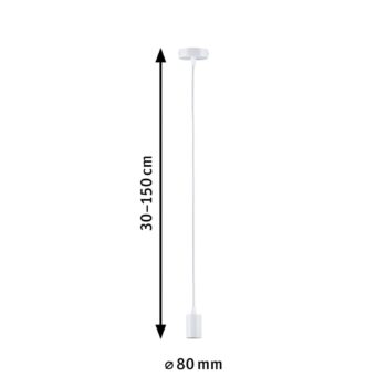 Paulmann Ravi závesná zásuvka E27, matná biela