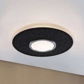 Paulmann Smart stropné LED svetlo Tulga, antracitová Ø 45 cm plsť