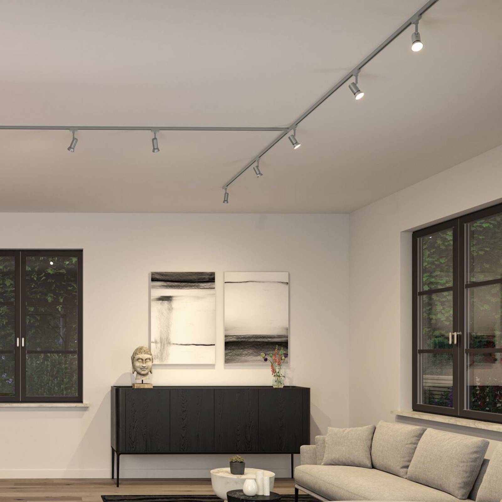 Paulmann URail-koľajnicový bodový svietidlo Runa, matná chróm, GU10 Paulmann URail-koľajnicový bodový svietidlo Runa, matná chróm, GU10