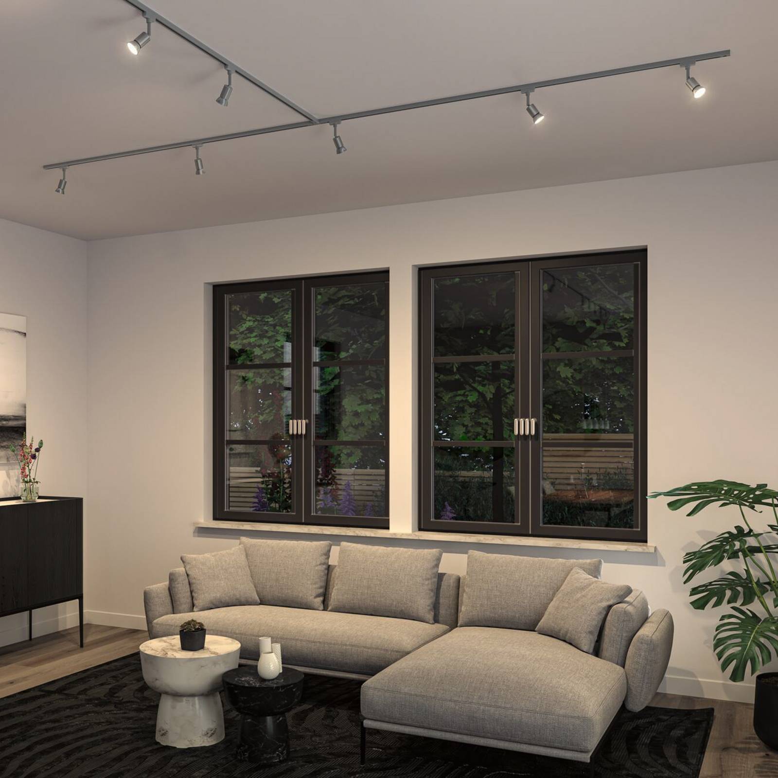 Paulmann URail-koľajnicový bodový svietidlo Salt, chróm matný, GU10 Paulmann URail-koľajnicový bodový svietidlo Salt, chróm matný, GU10