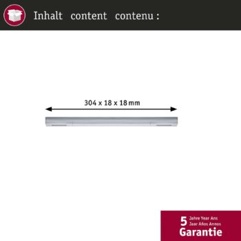 Paulmann stredový napájací zdroj URail Zigbee, chróm matný, dlhý