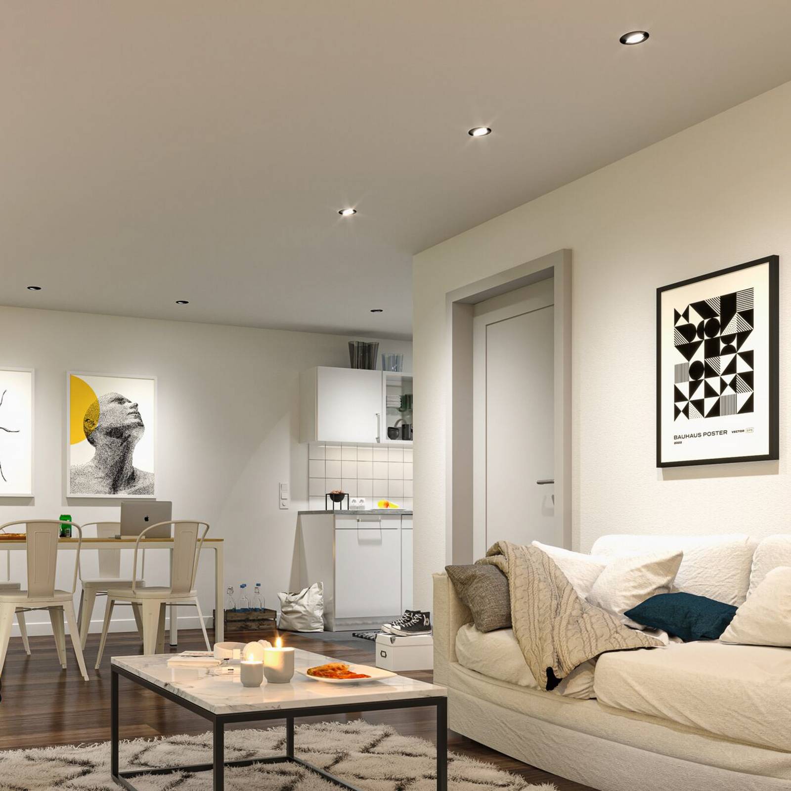 Paulmann zapustene LED svietidla, biela Ø 8 cm 4,8 W zapnutá/vypnutá, sada 10 ks Paulmann zapustene LED svietidla, biela Ø 8 cm 4,8 W zapnutá/vypnutá, sada 10 ks