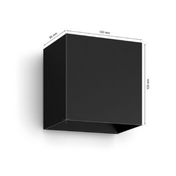 Philips Hue LED vonkajšie nástenné svietidlo Resonate, čierna, RGBW, IP44