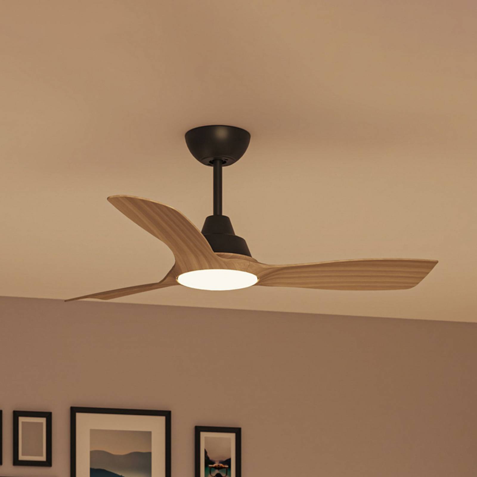 Philips LED ventilátor Olas, Ø 106 cm, hnedá/čierna, tichý Philips LED ventilátor Olas, Ø 106 cm, hnedá/čierna, tichý
