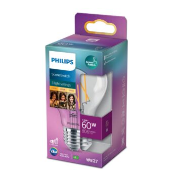 Philips SceneSwitch E27 LED žiarovka 7,5 W žeravená