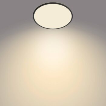 Philips SuperSlim stropné svietidlo 2 700 K Ø 42 cm čierne