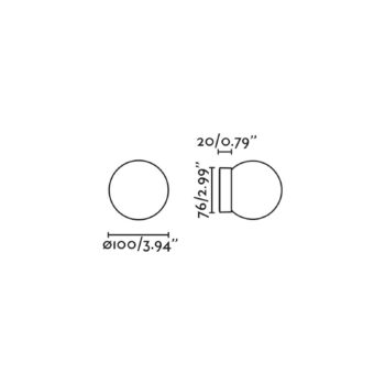 Ping LED nástenné svietidlo, čierna/opál, sklo, hliník, Ø 10 cm