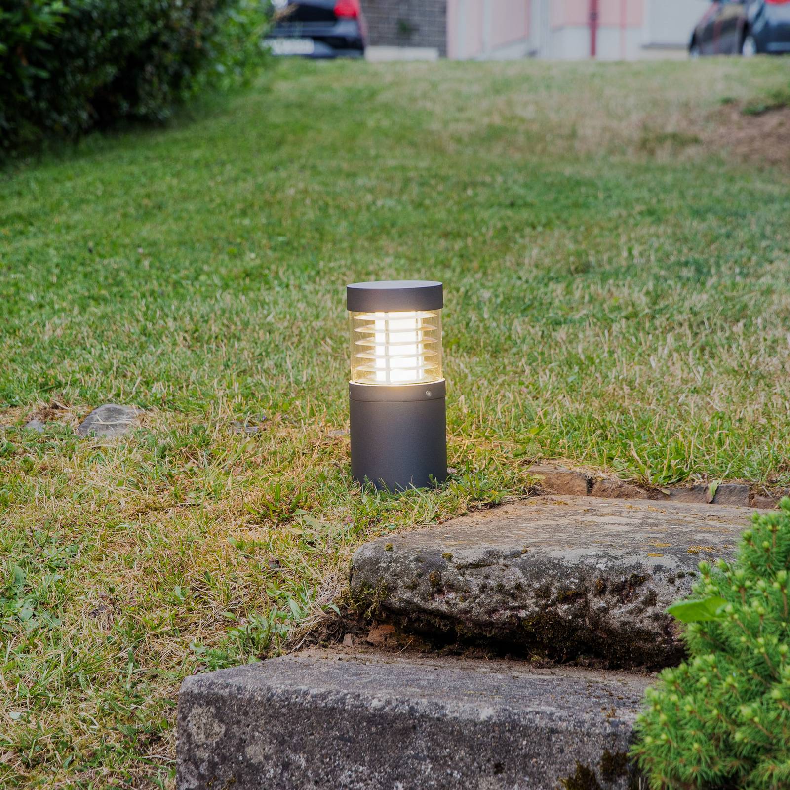 Podstavná lampa Lucande LED Lucius, 27 cm, antracitová, IP54 Podstavná lampa Lucande LED Lucius, 27 cm, antracitová, IP54