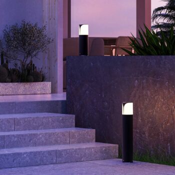 Podstavné svietidlo Forlight Astra, výška 50 cm, antracit, hliník