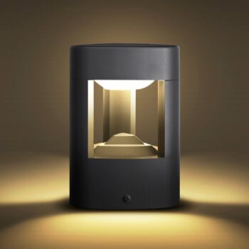 Podstavné svietidlo Lucande LED Pirron, 20 cm, trojuholníkové, IP54