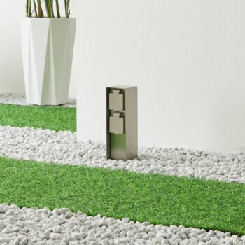 Prios Foranda energetický stĺp, 2 zásuvky z ušľachtilej ocele