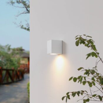 Prios Irfan vonkajšie nástenné svietidlo hranaté biele 10 cm
