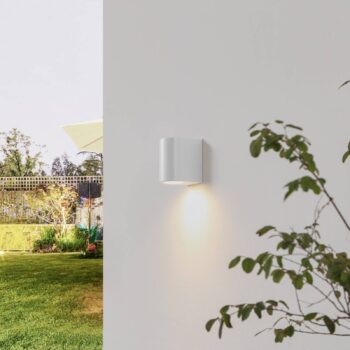 Prios Irfan vonkajšie nástenné svietidlo okrúhle biele 10 cm