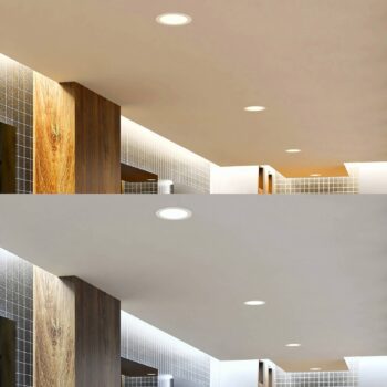 Prios LED vstavané bodové svietidlo Rida, biele. Ø 23 cm, 25 W, CCT, IP44