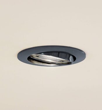 Prios zapustené stropné svietidlo Fibur, tmavosivá farba, hliník, Ø 8,2 cm