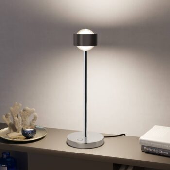 Puk! 80 Eye Table LED, šošovky matné, hnedá/chróm