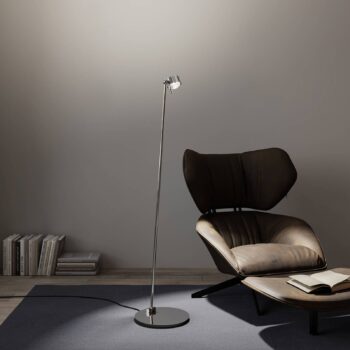 Puk! 80 Floor LED šošovky číre/matné, chróm