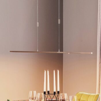 Quitani LED závesné svetlo Tolu, nikel, dĺžka 158 cm