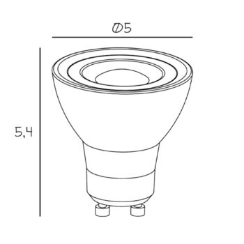 Reflektorový reflektor LED, GU10, 5 W, 2 700 K, stmievateľný