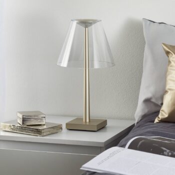 Rotaliana Dina+ T1 LED stolná lampa na batérie, bronzová