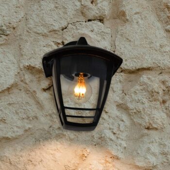 SEGULA Vonkajšie nástenné svietidlo Antique down, čierne, hliník, E27