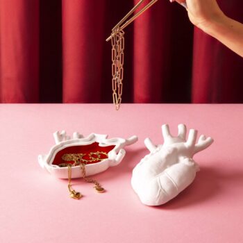 SELETTI Love in Bloom Láska v krabici, biela, porcelán, zamat