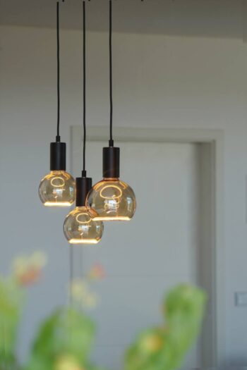 Segula závesné svietidlo Madox 3X Wave, černá, ocel, E27