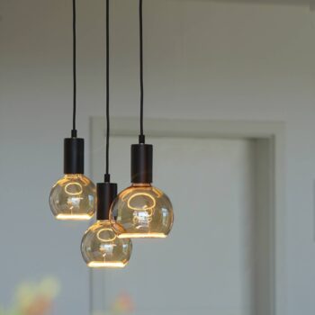 Segula závesné svietidlo Madox Square 3X Wave, černá, ocel, E27