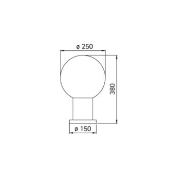 Soklové svietidlo II čierne, s bublinkovým sklom