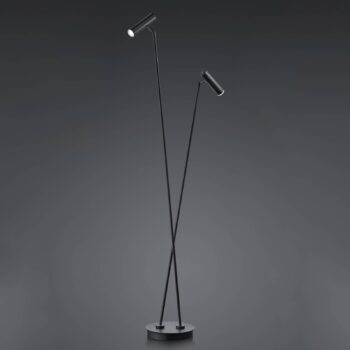 Stojaca LED lampa Tom, 2-plameňová, čierna